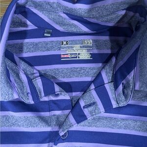 Under Armour Blue and Purple Striped Polo Shirt